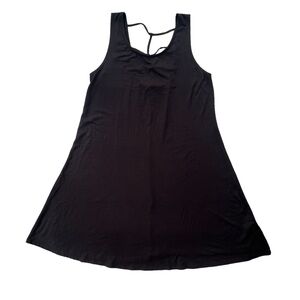 Rolla Coster Womens Size Medium Black Strappy Back Tank Stretch Knit Shift Dress